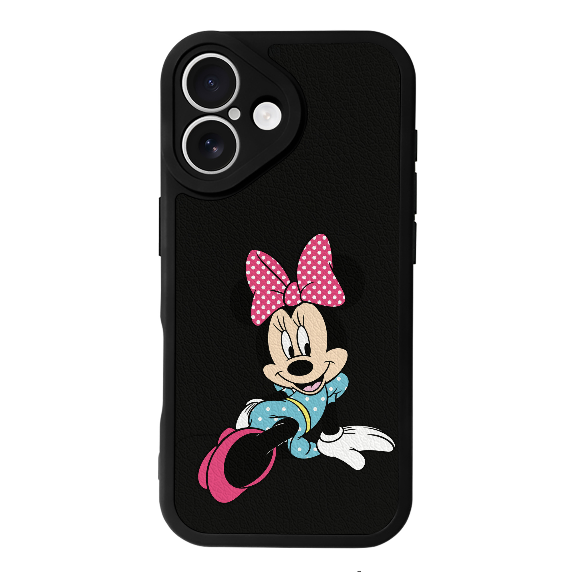（画像用） ミッキーマウス Mickey Mouse 【iPhone 16シリーズ対応】シリコンスマホケース（レザー調） 材質：シリコン